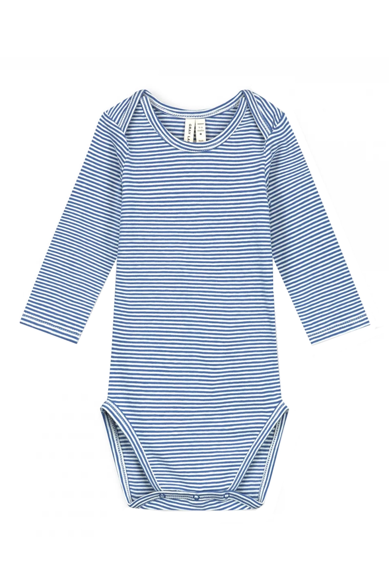 Gray Label Baby ls onsie Blauw-1 1