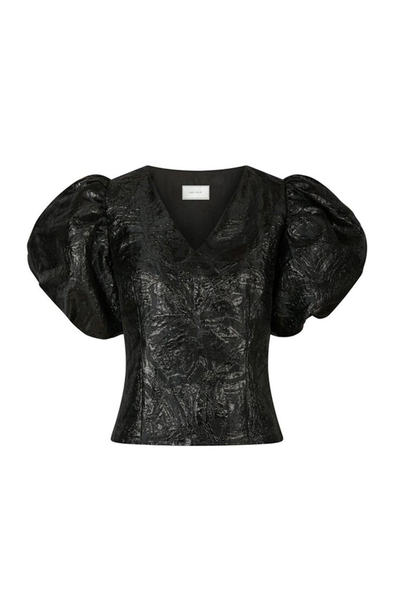 Neo Noir Camia metallic brocade blouse Zwart-1 1