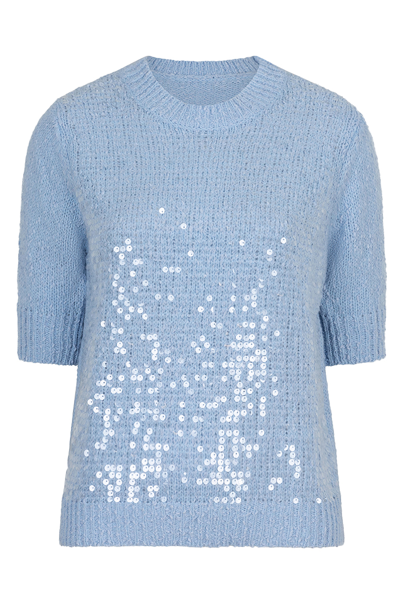 Esqualo Sweater s/slve sequins Blauw-1 1