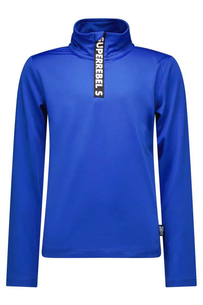 Superrebel SPURT SKI SPORT JERSEY PULLY, TURTLE NECK WITH ZIPPER Blauw-1 1