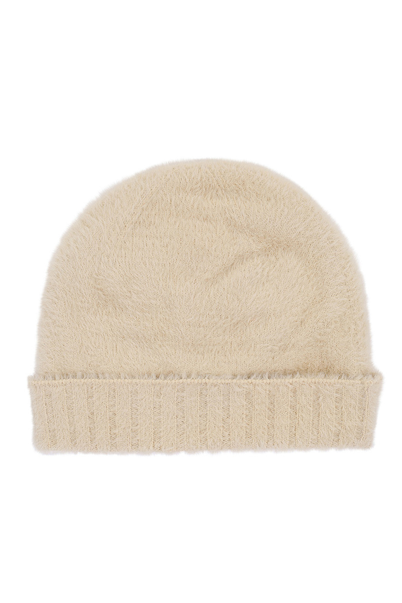 LOOXS LITTLE Little hairy knit hat Ecru-1 2