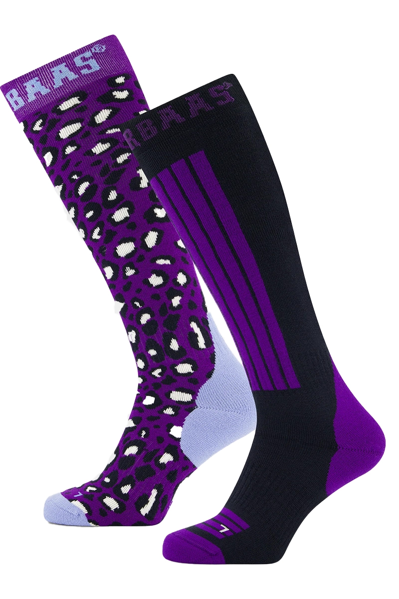 Poederbaas PANTHER SKI SOCK 2-PACK Paars-1 1