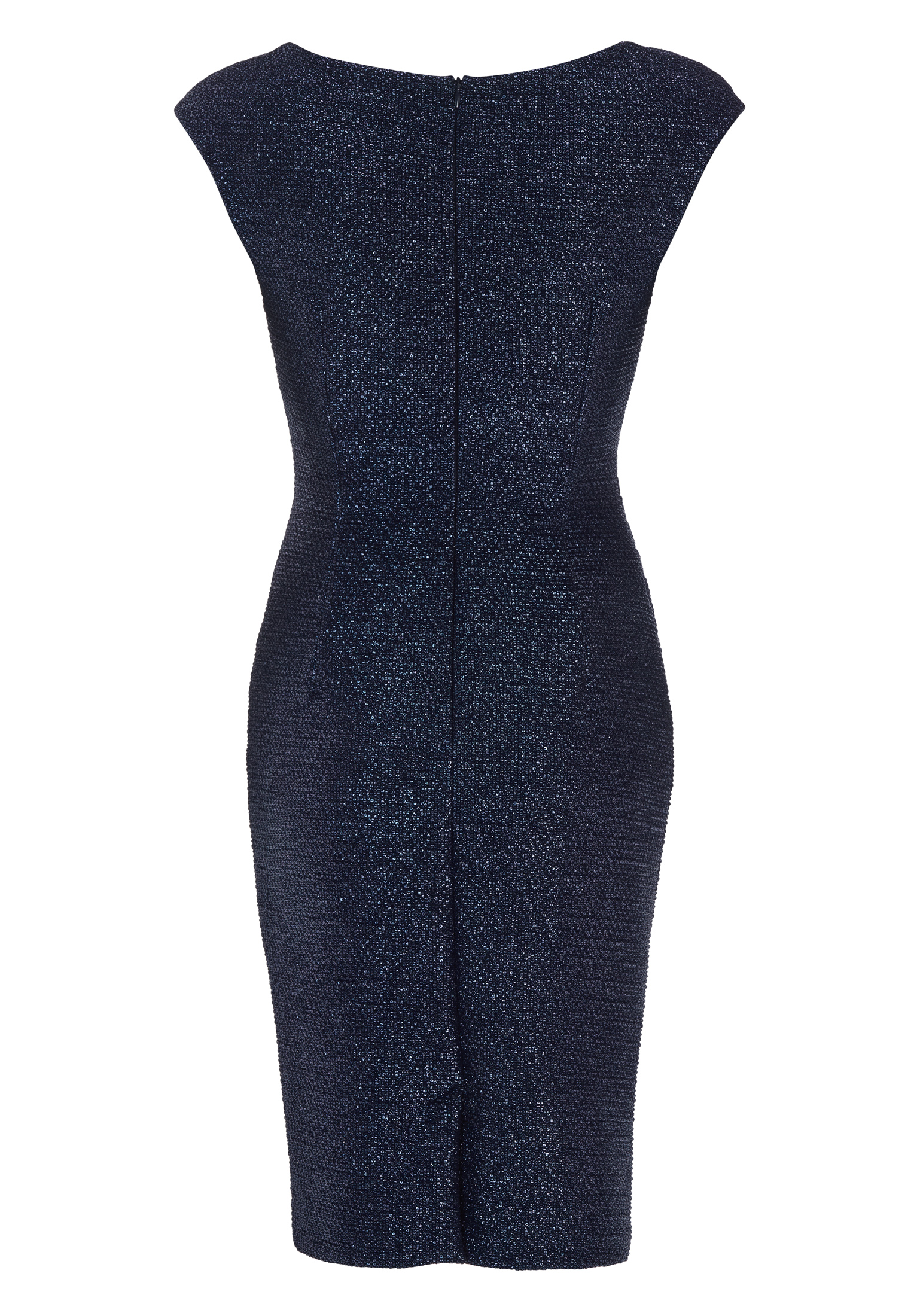 Swing Cocktailkleid aus foliertem Jersey navy 2