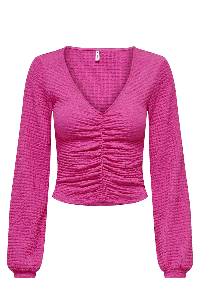 TOP Voorwinden CC Only JRS 178592-raspberry ONLMAI RUCHING rose L/S
