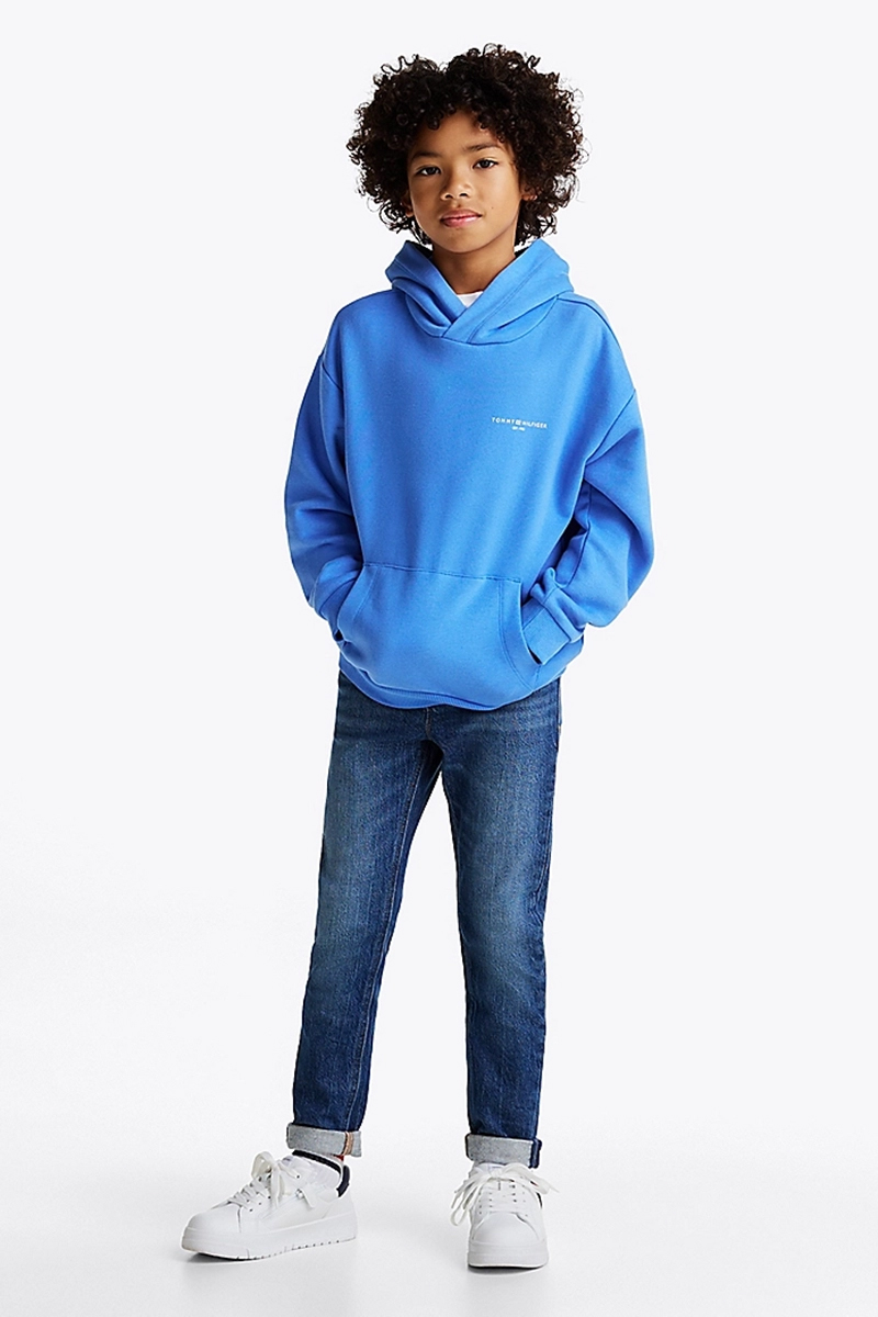 Tommy Hilfiger U mini corp logo hoodie Blauw-2 2