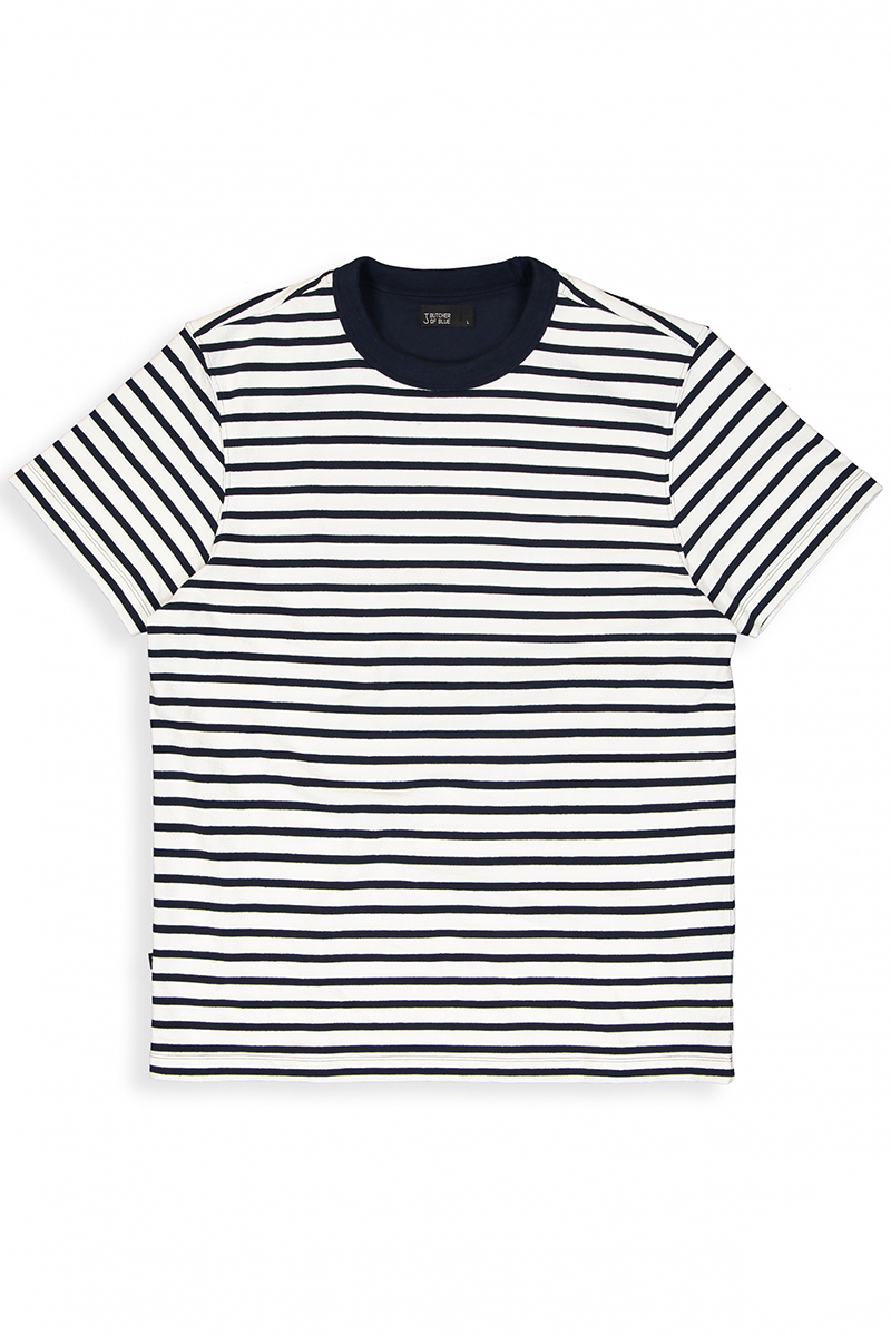 Butcher of Blue Gaspard Loose Stripe Tee Blauw-1 1