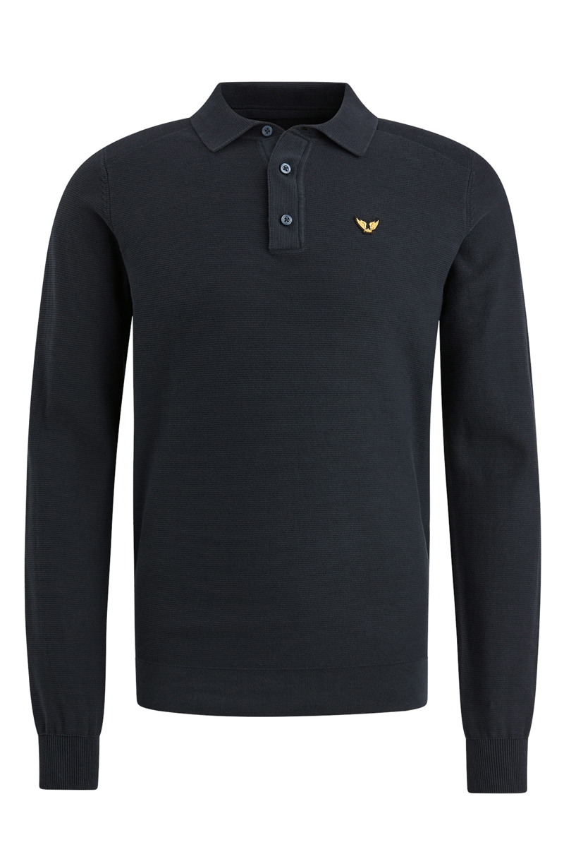 PME Legend Long sleeve polo Cotton Blauw-1 1