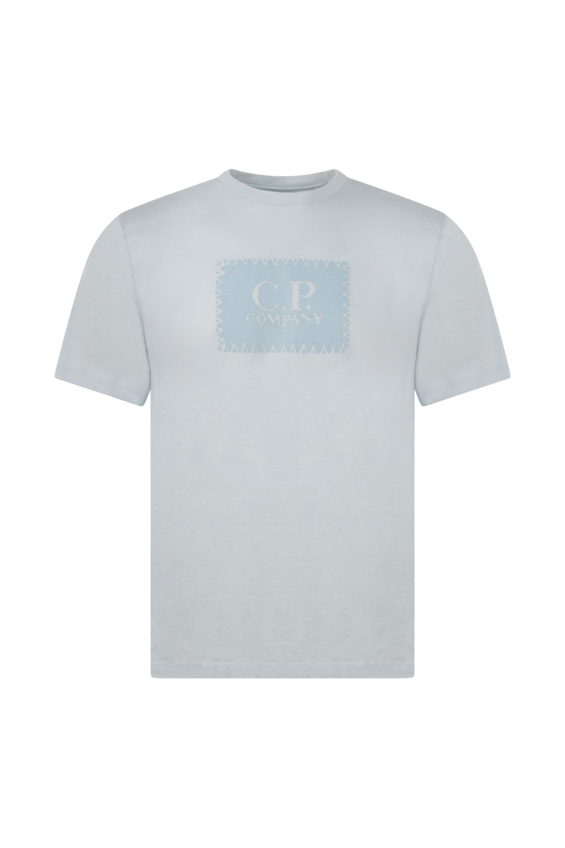 C.P. Company 30/1 JERSEY LABEL STYLE LOGO T-SHIRT Blauw-1 1