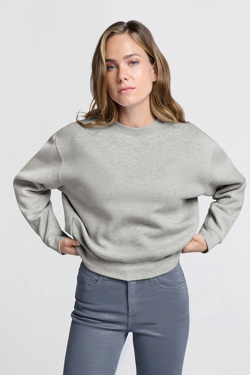 Yaya Basic melange sweatshirt MEDIUM GREY MELANGE 2