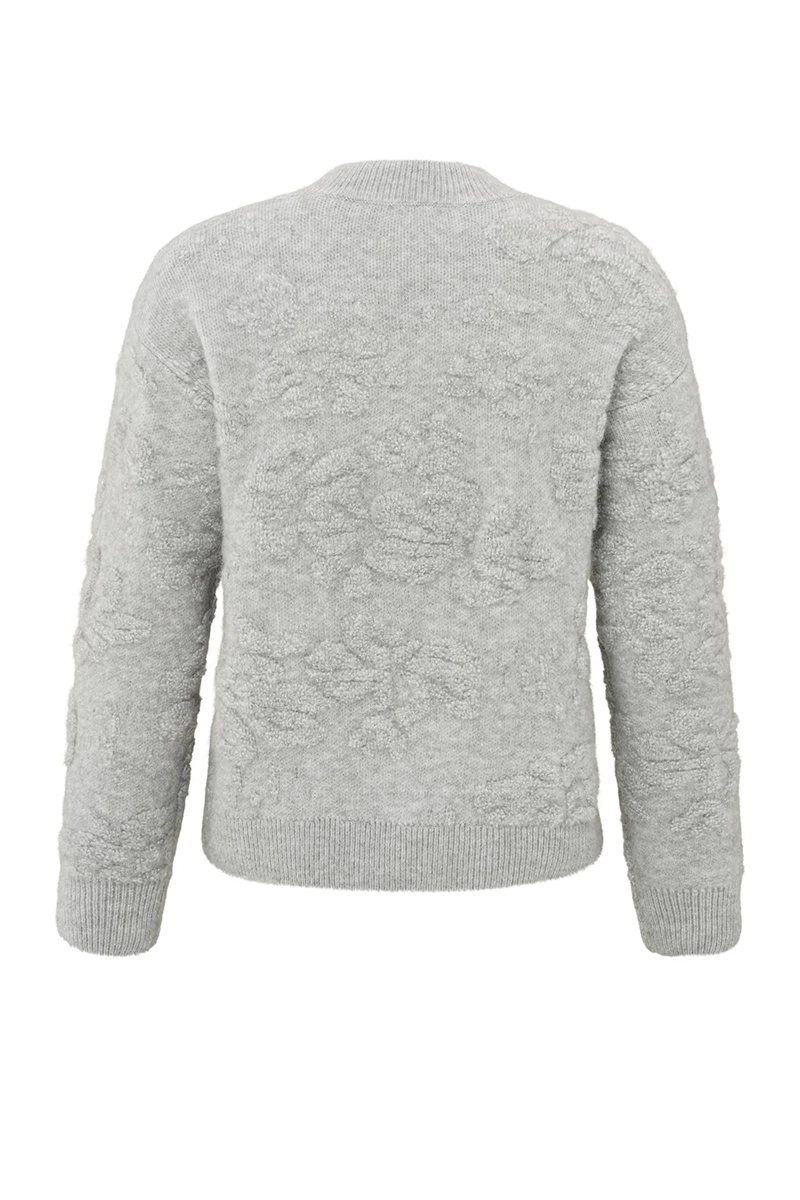 Yaya Flower jacquard sweater FORMAL GRAY MELANGE 2