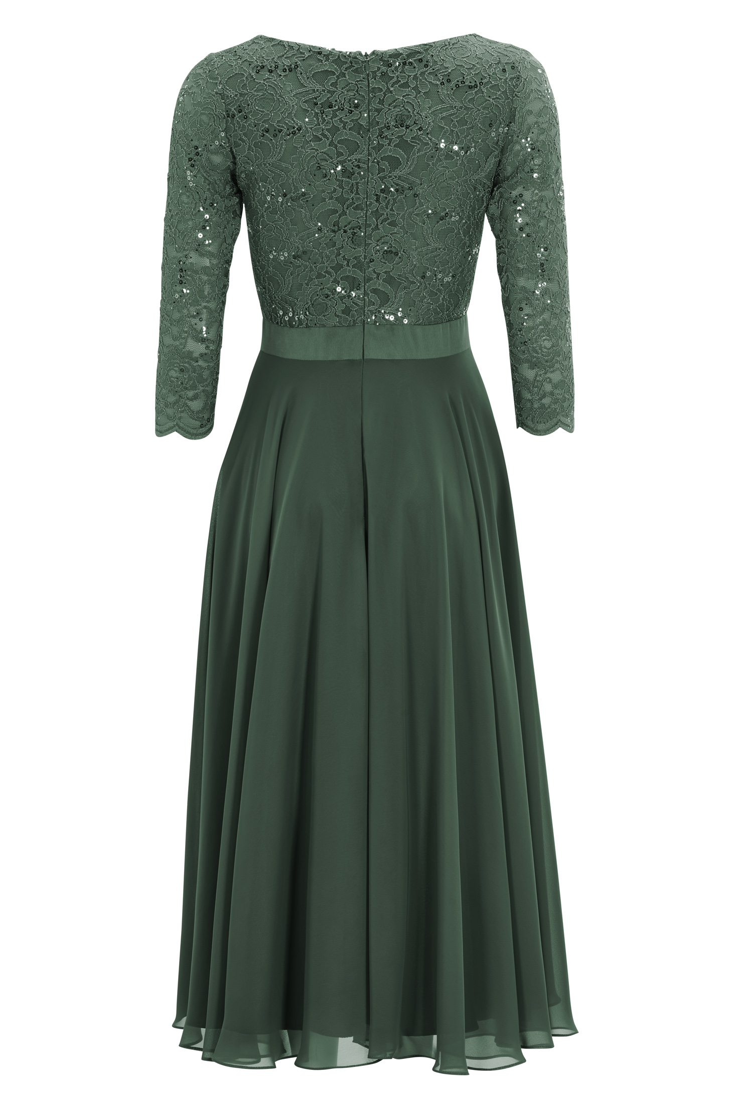 Swing Cocktailkleid aus Material-Mix summernight green 4