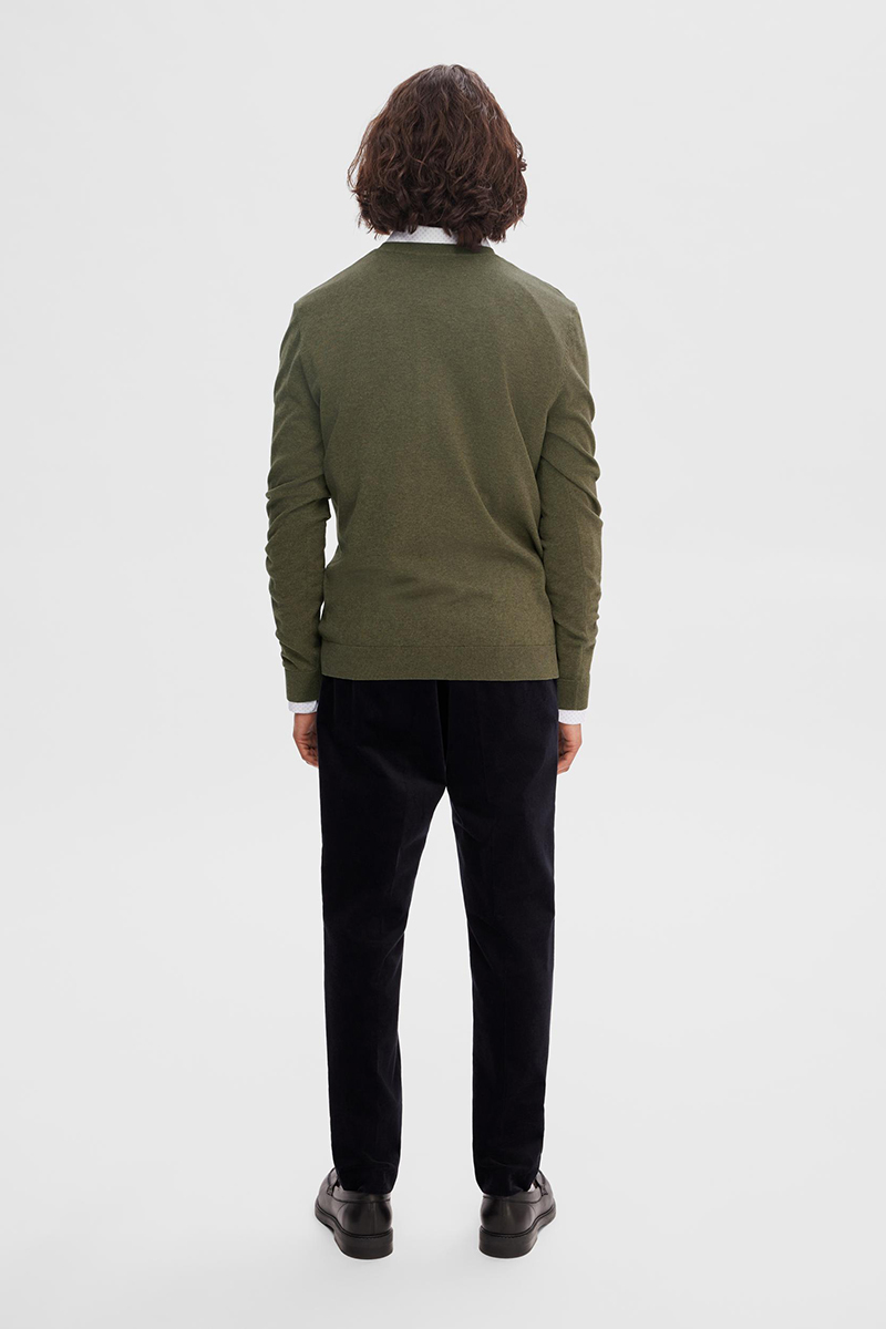 Selected SLHBERG CREW NECK NOOS 182031001-Ivy Green/Melange 3