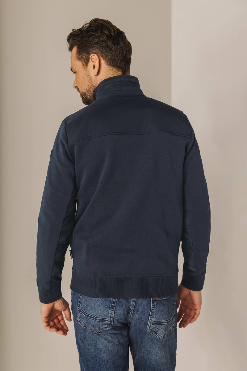 State of Art Sweat Cardigan Plain donkerblauw 4