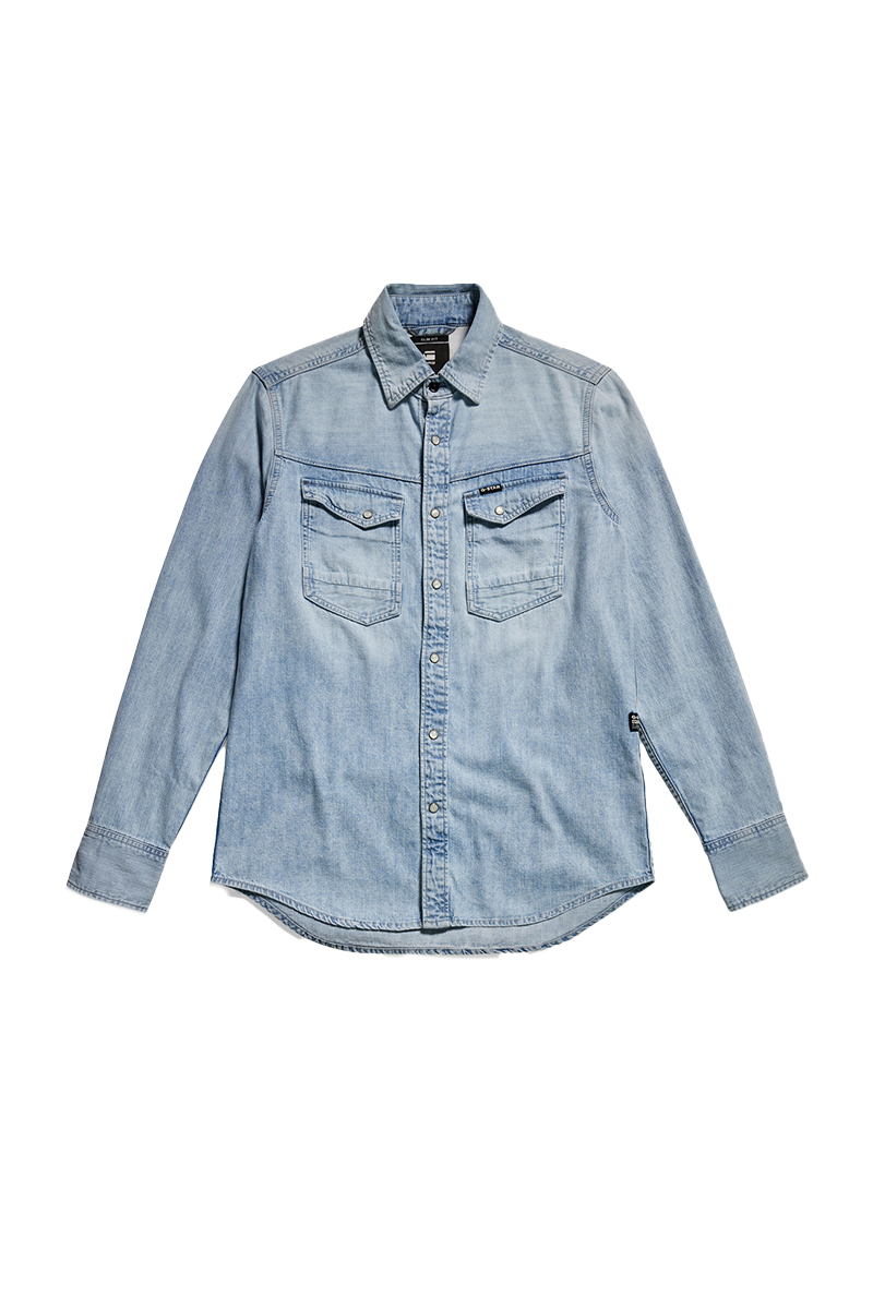 G-Star Dakota slim shirt l\s Blauw-1 1