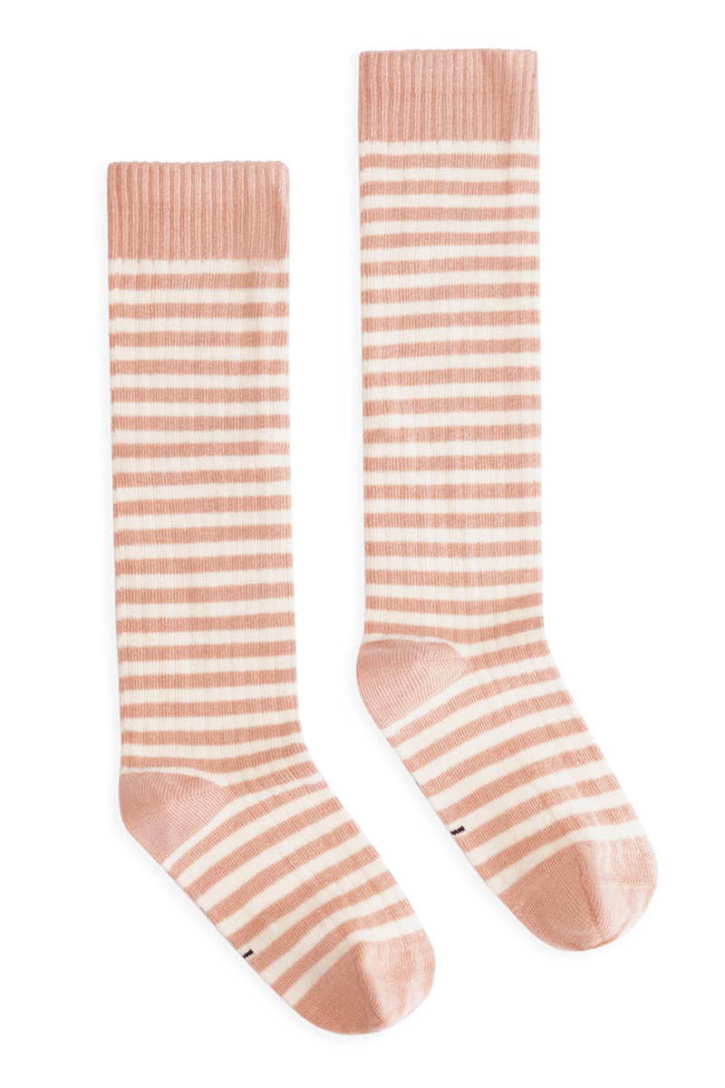 Gray Label Long ribbed socks Rose-1 1