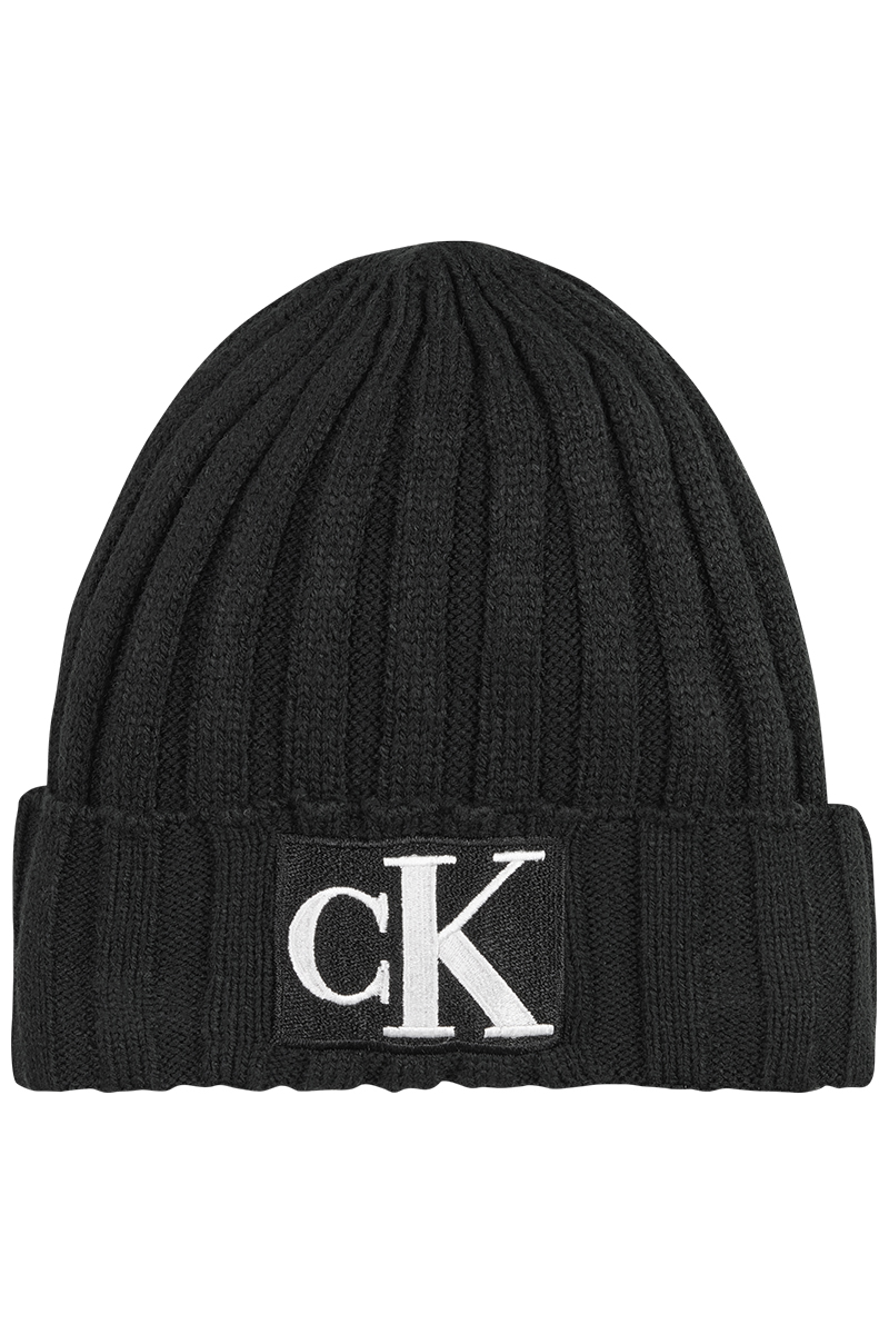 Calvin Klein monogram rib beanie Zwart-1 1