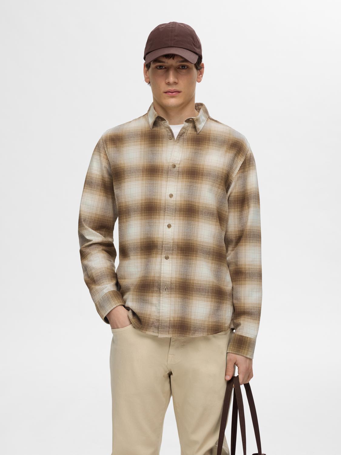 Selected SLHSLIMOWEN-BRUSHED SHIRT LS NOOS 184679010-Oatmeal/Egret 2