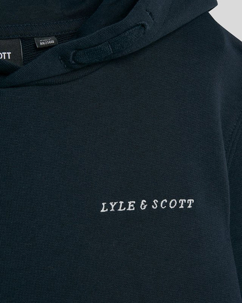 Lyle & Scott Script embroidered hoodie Blauw-1 2