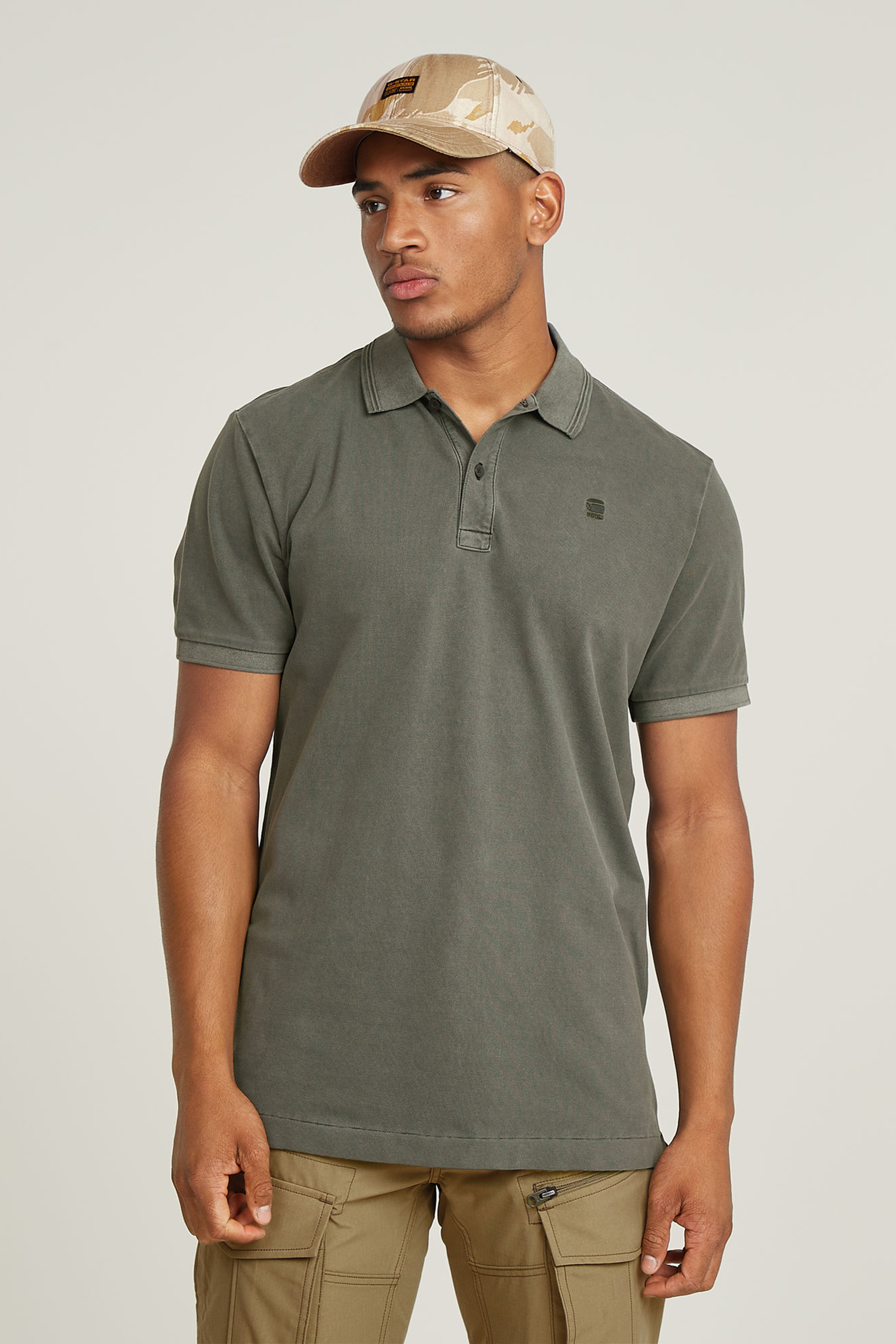 G-Star Dunda overdyed slim polo s\s Groen-1 2