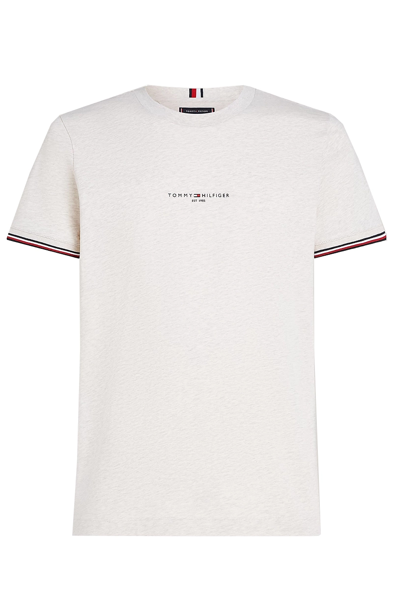 Tommy Hilfiger TOMMY LOGO TIPPED TEE Ecru-1 1