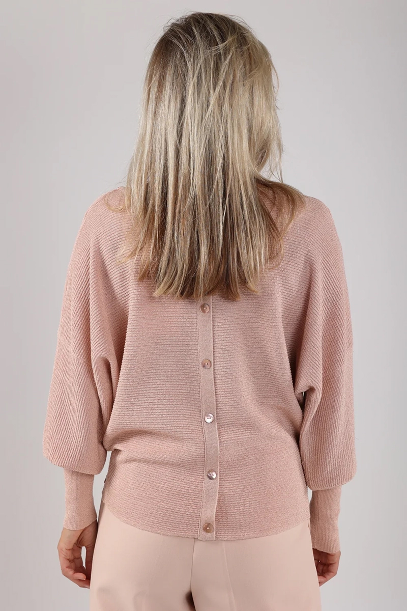 Nukus Batwing Pullover Lurex Rose-1 3