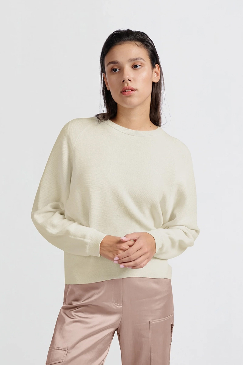 Yaya Sweater with seam details OFF WHITE 2