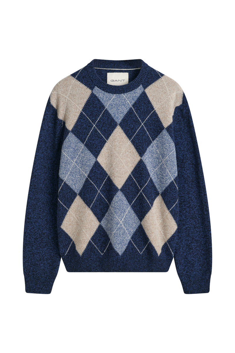 Gant ARGYLE C-NECK Blauw-1 1