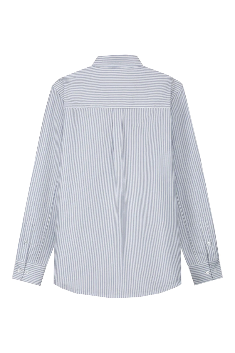 Olaf Hussein OXFORD STRIPE SHIRT LS Blauw 2