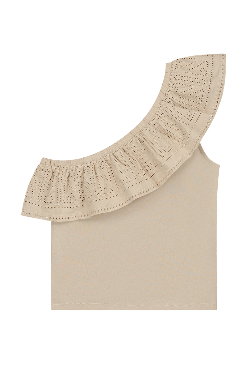 Nik & Nik Shanti One Shoulder Top bruin/beige-1 3