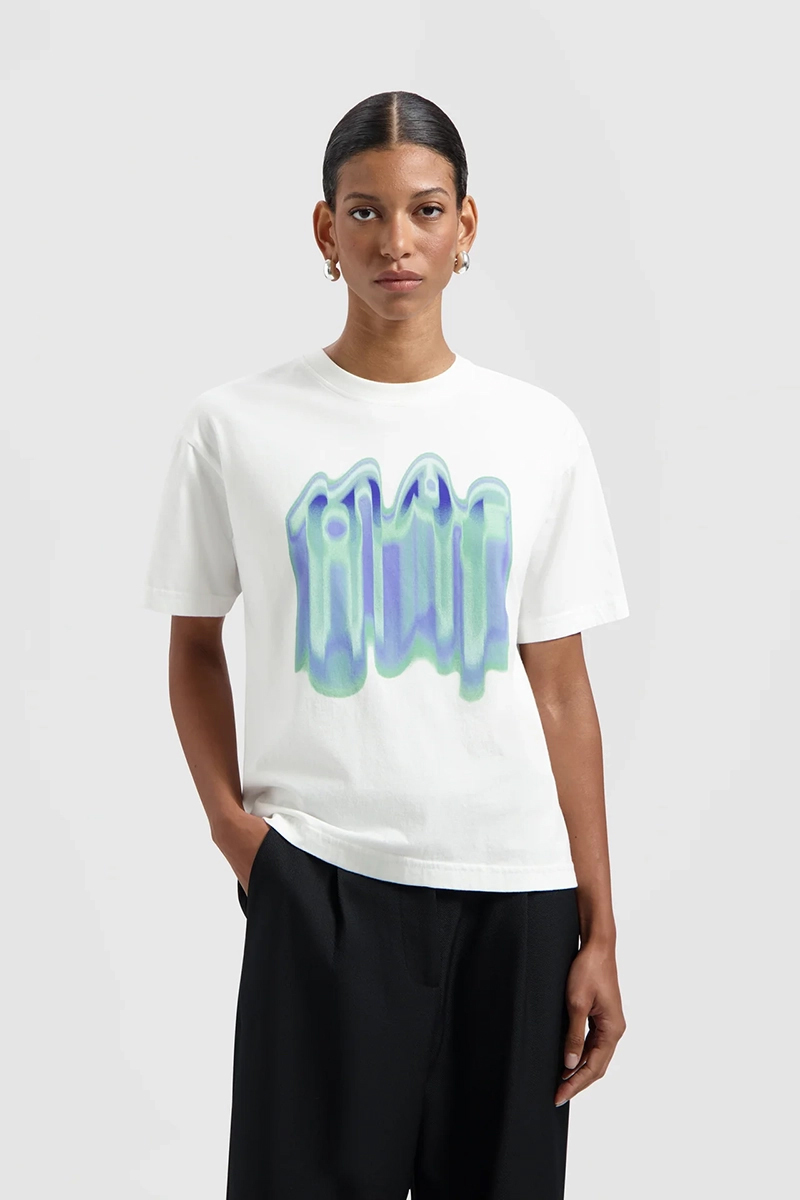 Olaf Hussein SMUDGE LOGO TEE Wit-1 2