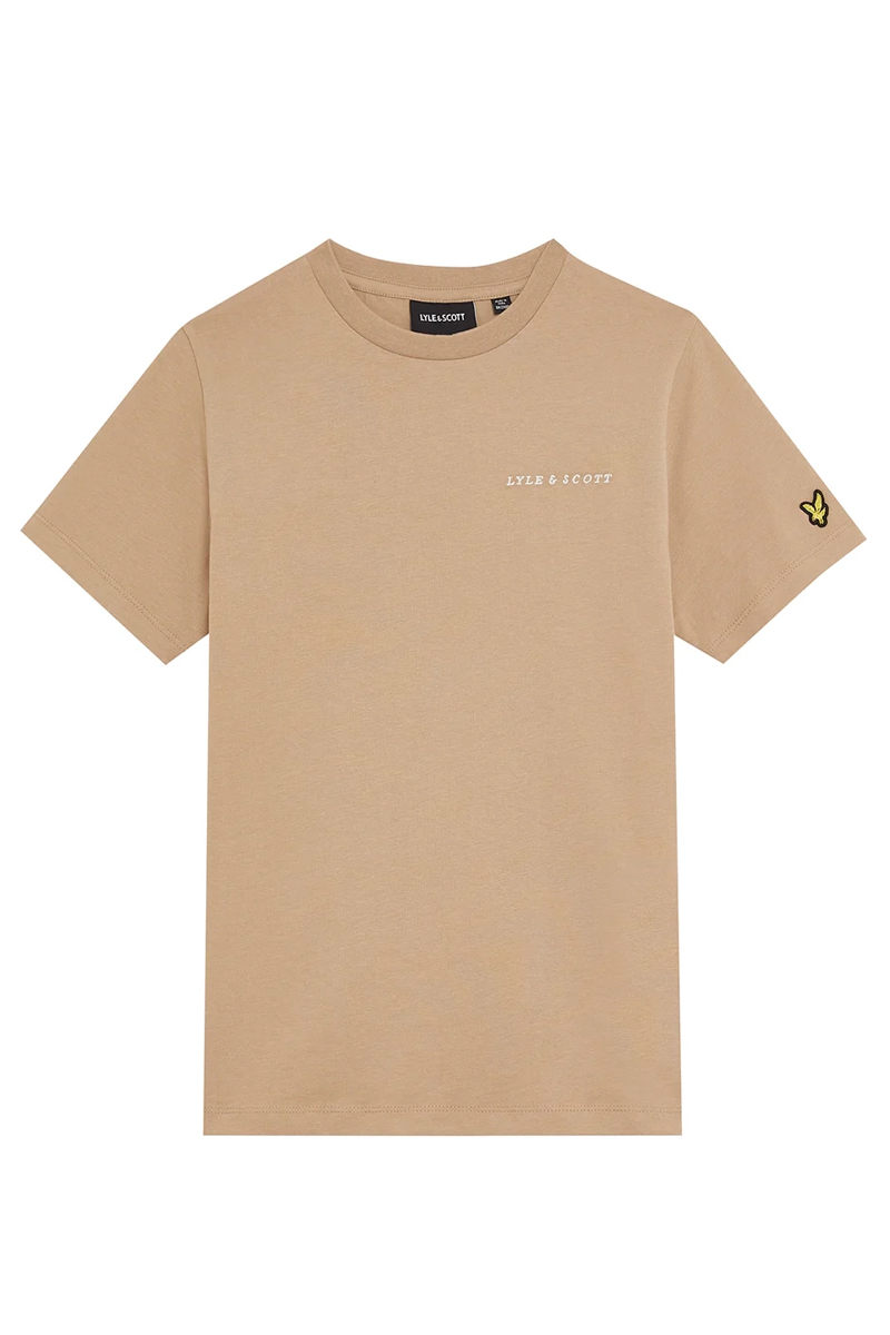 Lyle & Scott Script embroidered tshirt bruin/beige-1 1