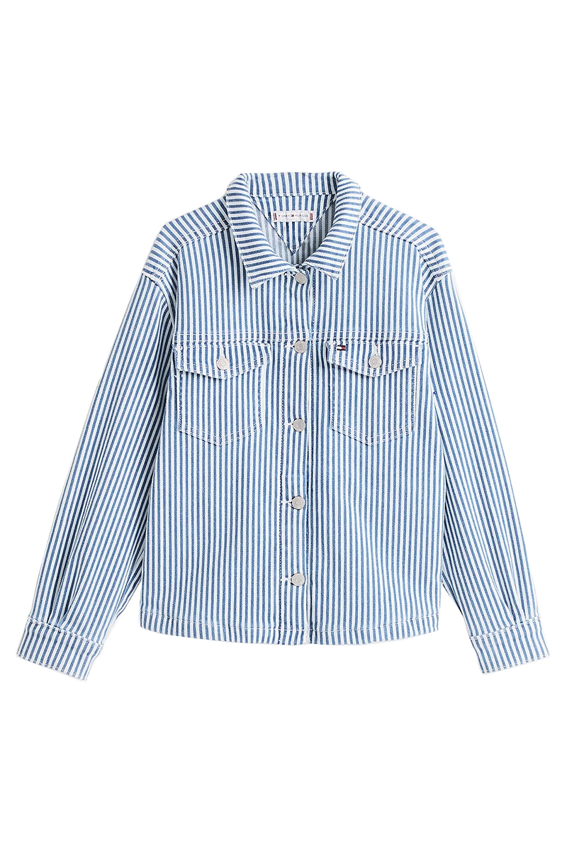 Tommy Hilfiger Denim overshirt stripe Blauw-1 1