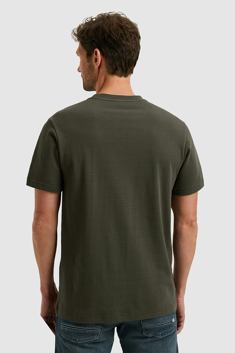 PME Legend Short sleeve r-neck jacquard stripes Groen-1 3