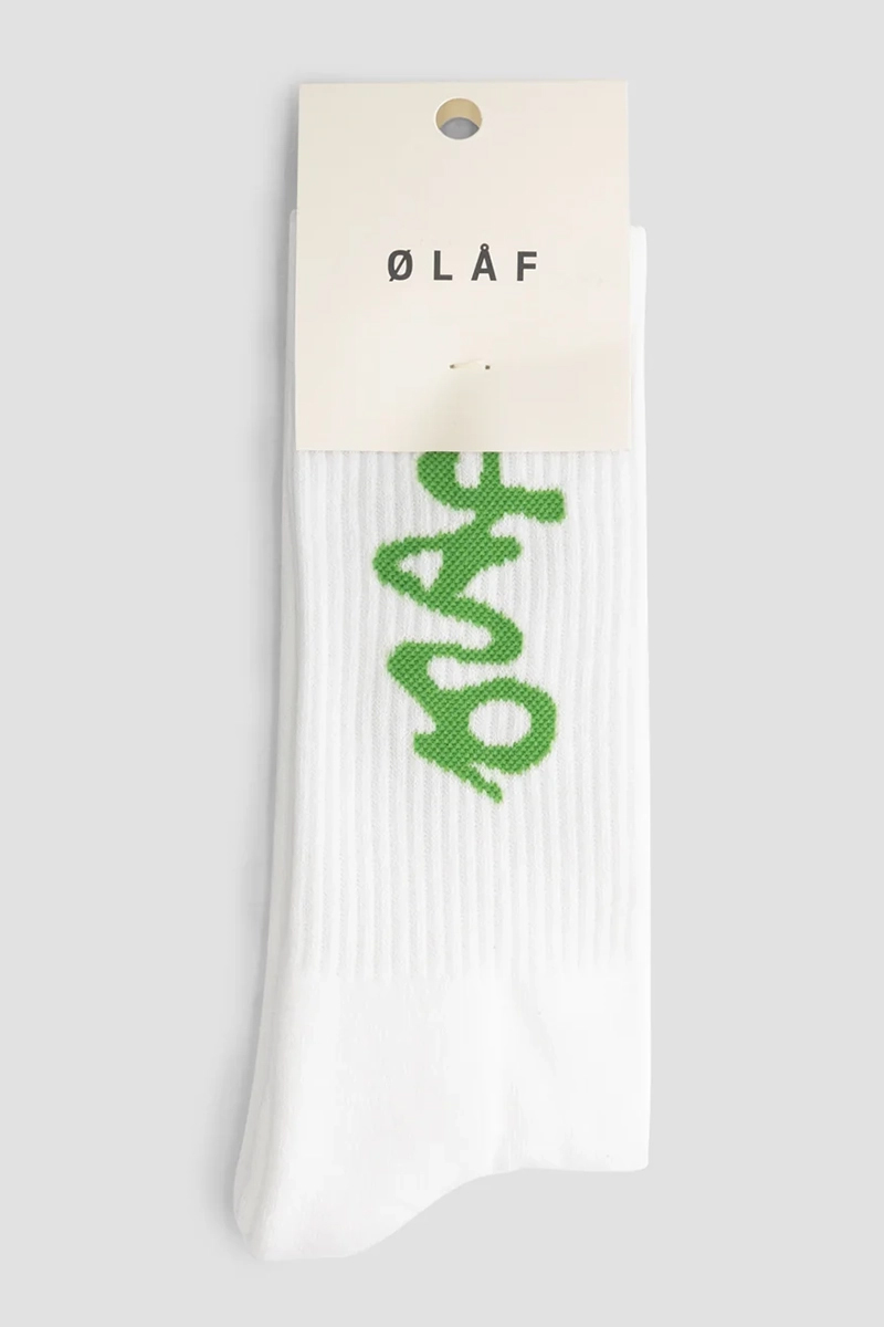 Olaf Hussein SIGNATURE LOGO SOCKS Wit 2