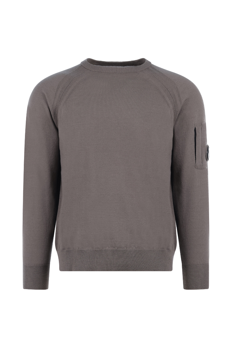 C.P. Company KNITWEAR CREW NECK IN MERINO WOOL bruin/beige-1 1