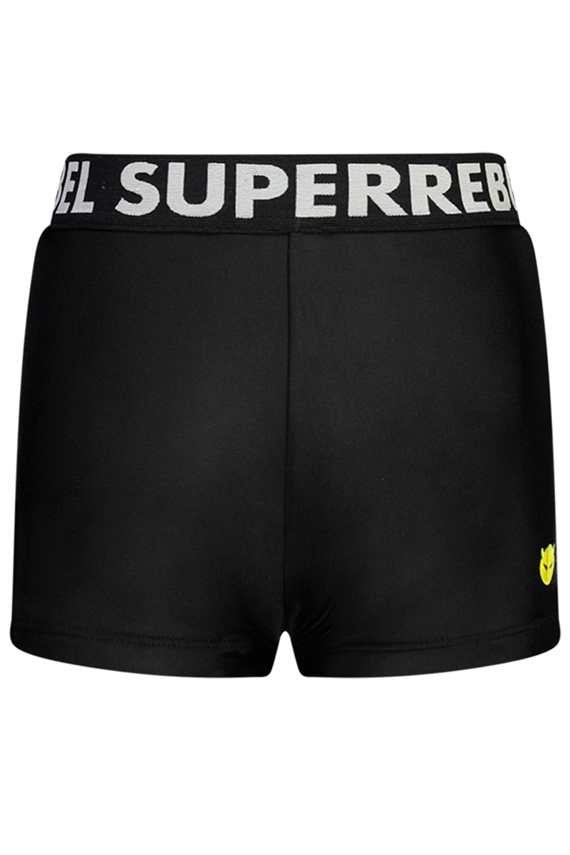 Superrebbel DIABLO TIGHT STRETCHY SWIM SHORT Zwart-1 2