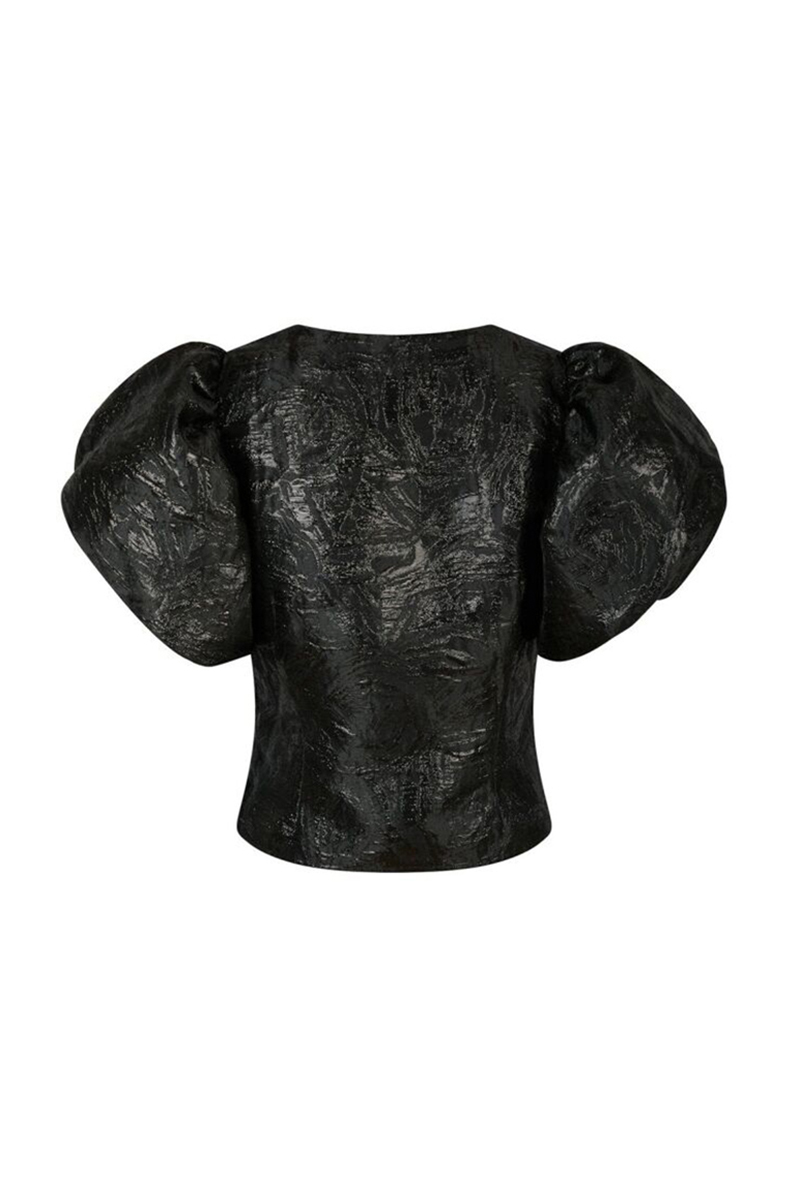 Neo Noir Camia metallic brocade blouse Zwart-1 4