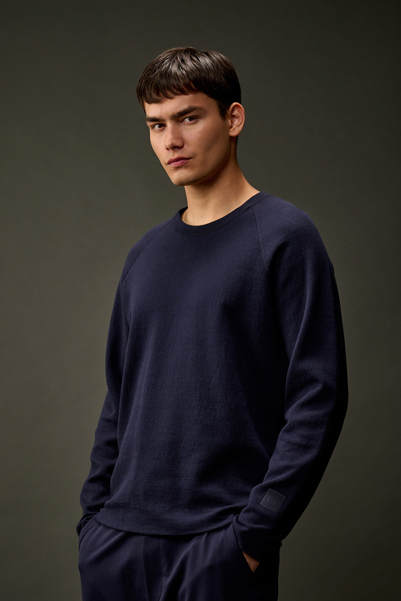 C.P. Company CREW NECK IN COTTON DOUBLE Blauw-1 2