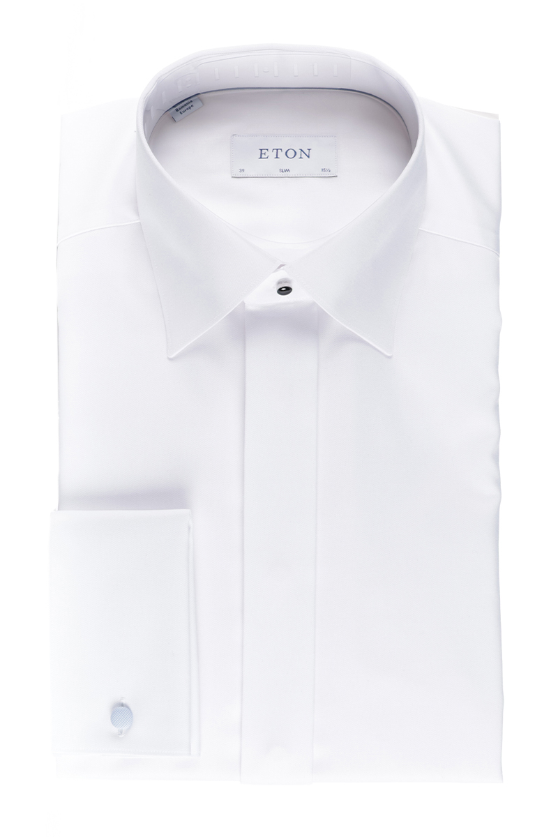 Eton Slim Twill Evening Shirt Wit-1 1