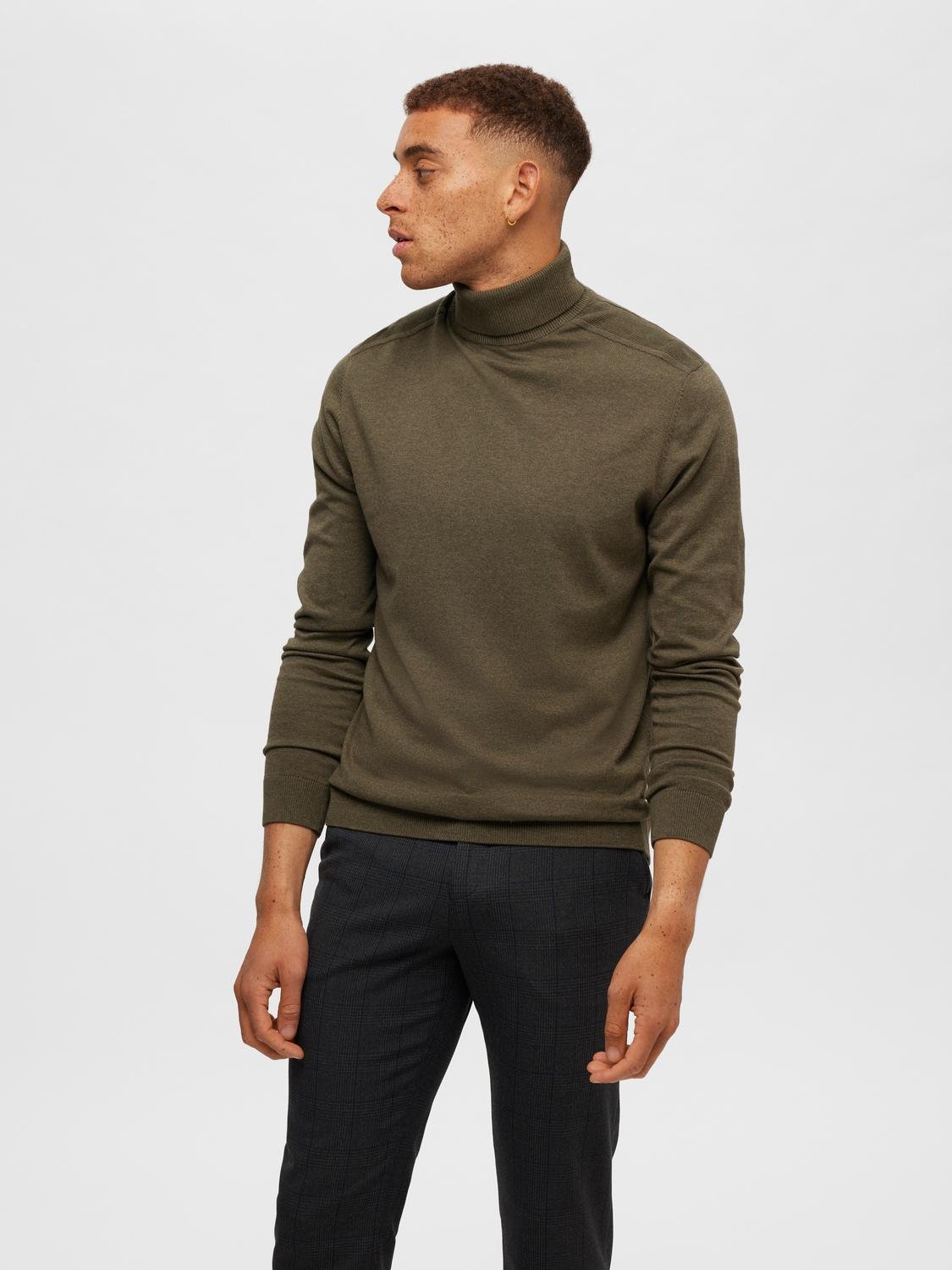 Selected SLHBERG ROLL NECK NOOS 182031001-Ivy Green/Melange 4