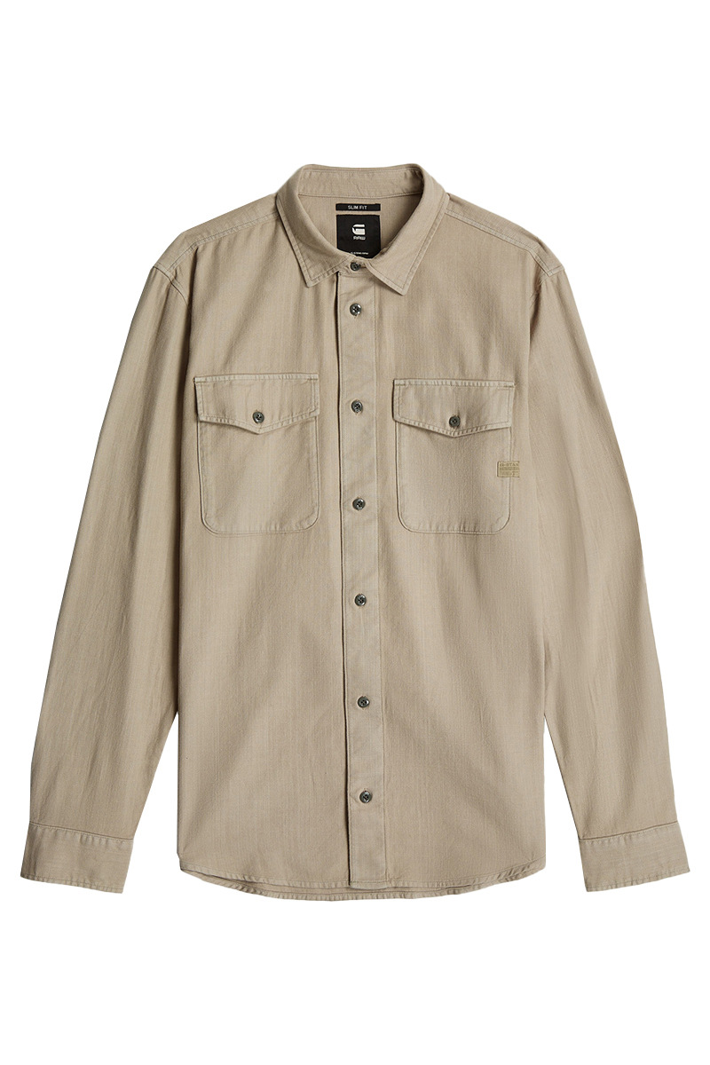 G-Star Marine Slim Shirt l\s bruin/beige-1 1