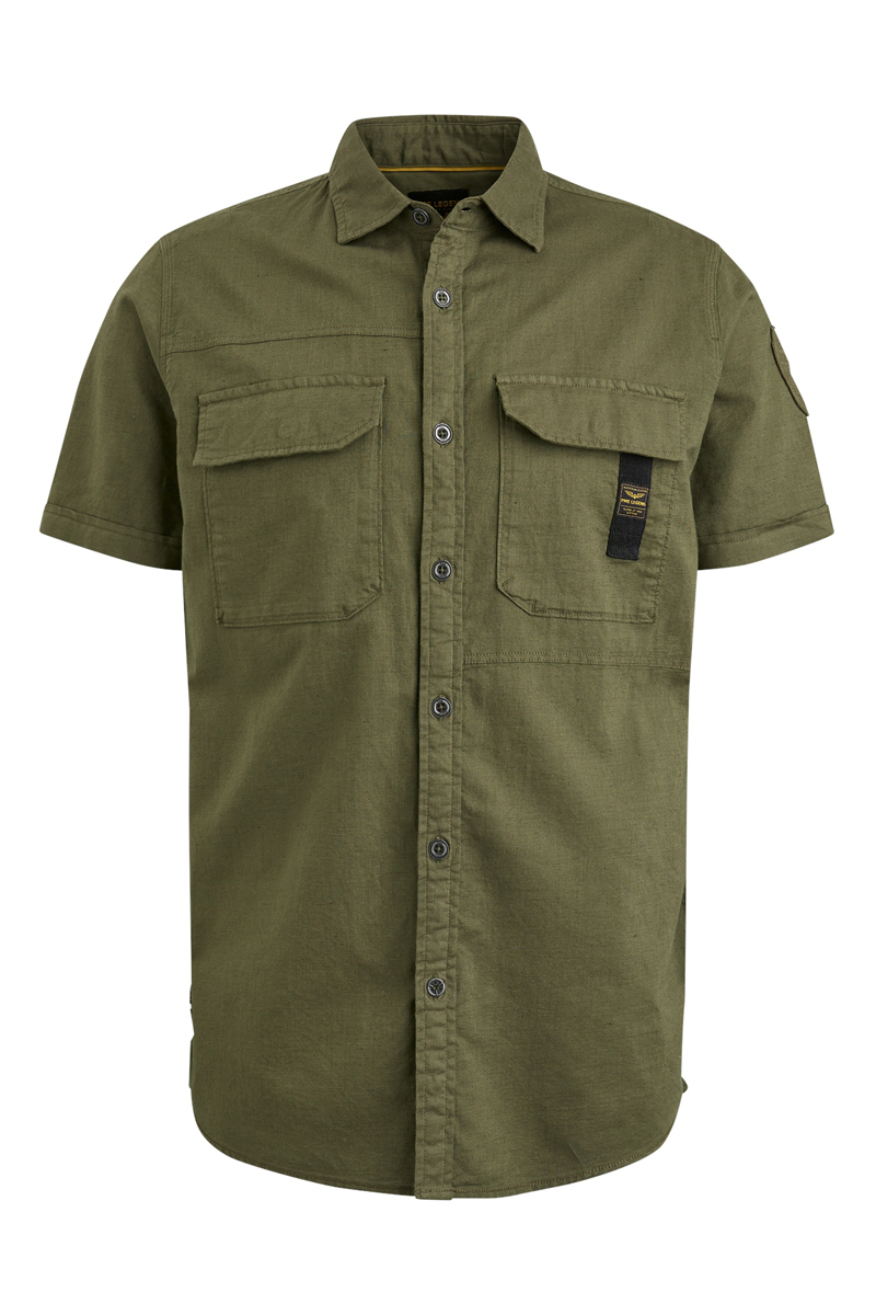 PME Legend Short Sleeve Shirt Ctn/linen Groen-1 1