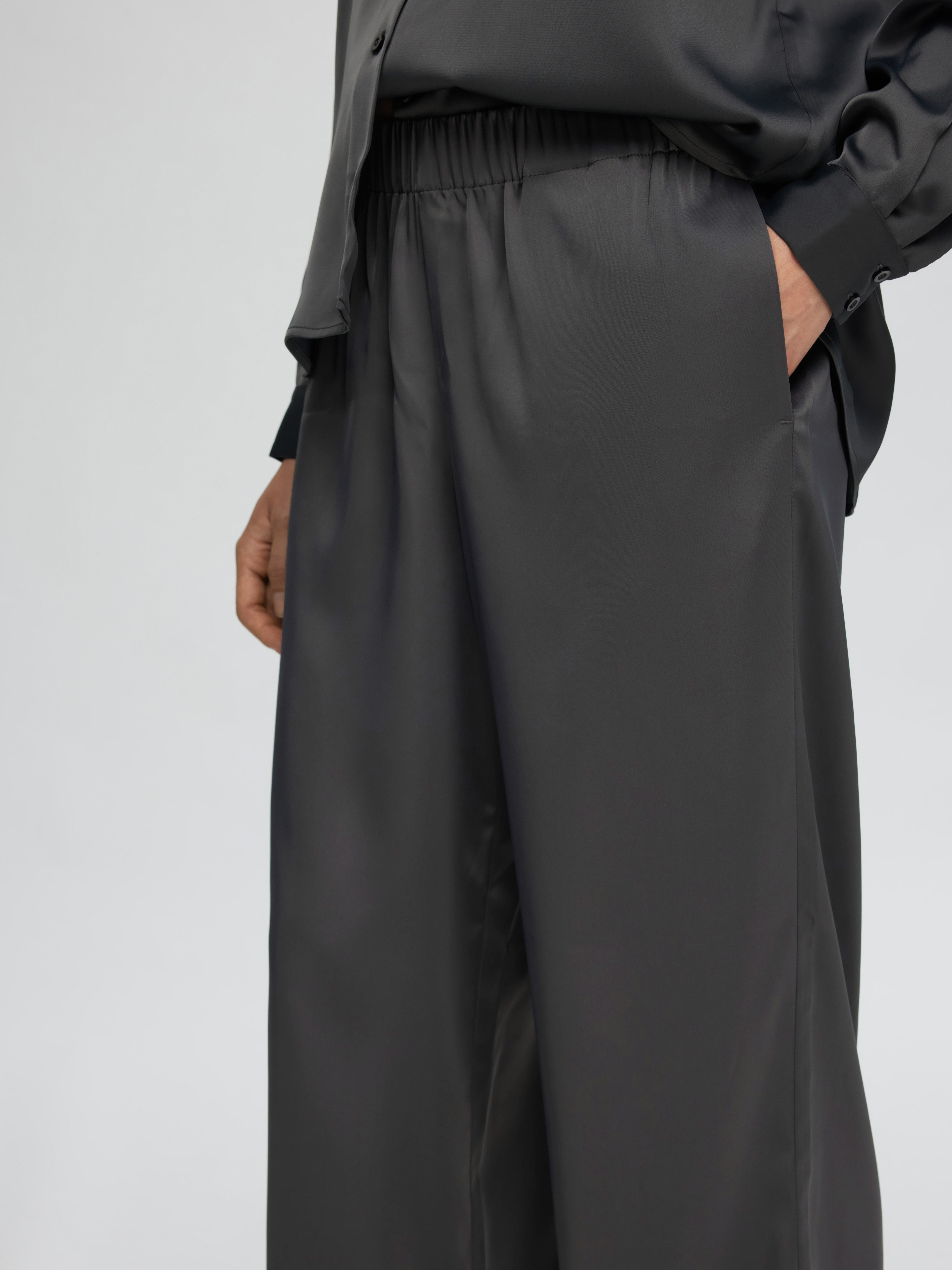 Selected SLFLENA-TINNI RELAXED MW WIDE PANT 294599-Volcanic Ash 5