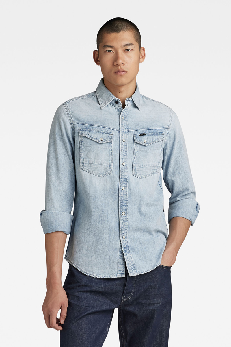 G-Star Dakota slim shirt l\s Blauw-1 2