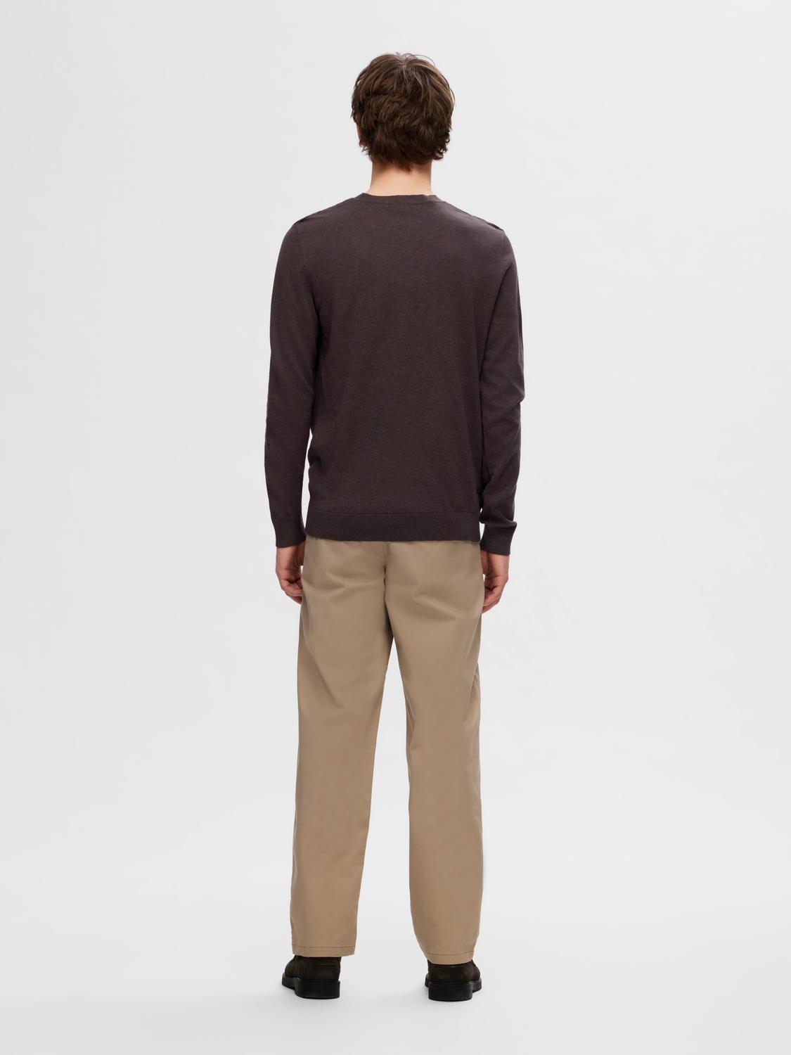 Selected SLHBERG CREW NECK NOOS 202070001-Chocolate Torte/Melange 2