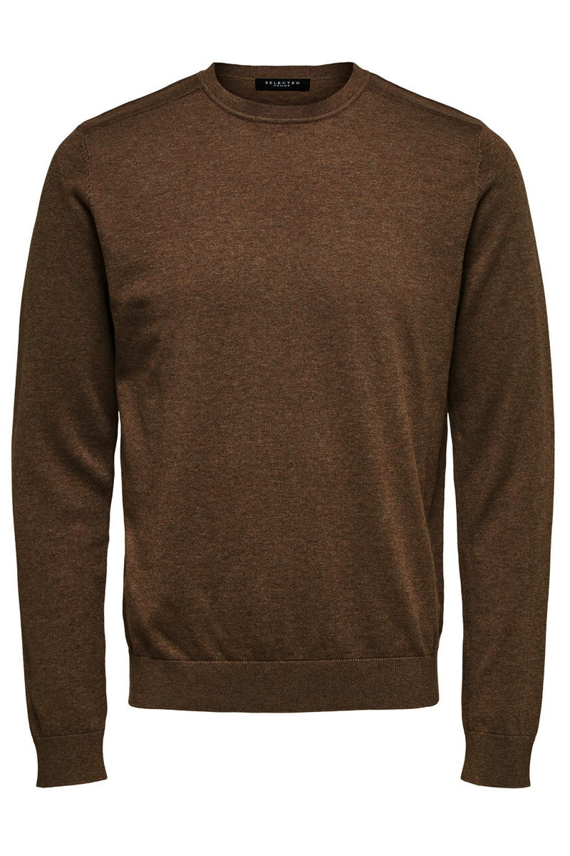 Selected SLHBERG CREW NECK NOOS 182919001-Demitasse/Melange 1