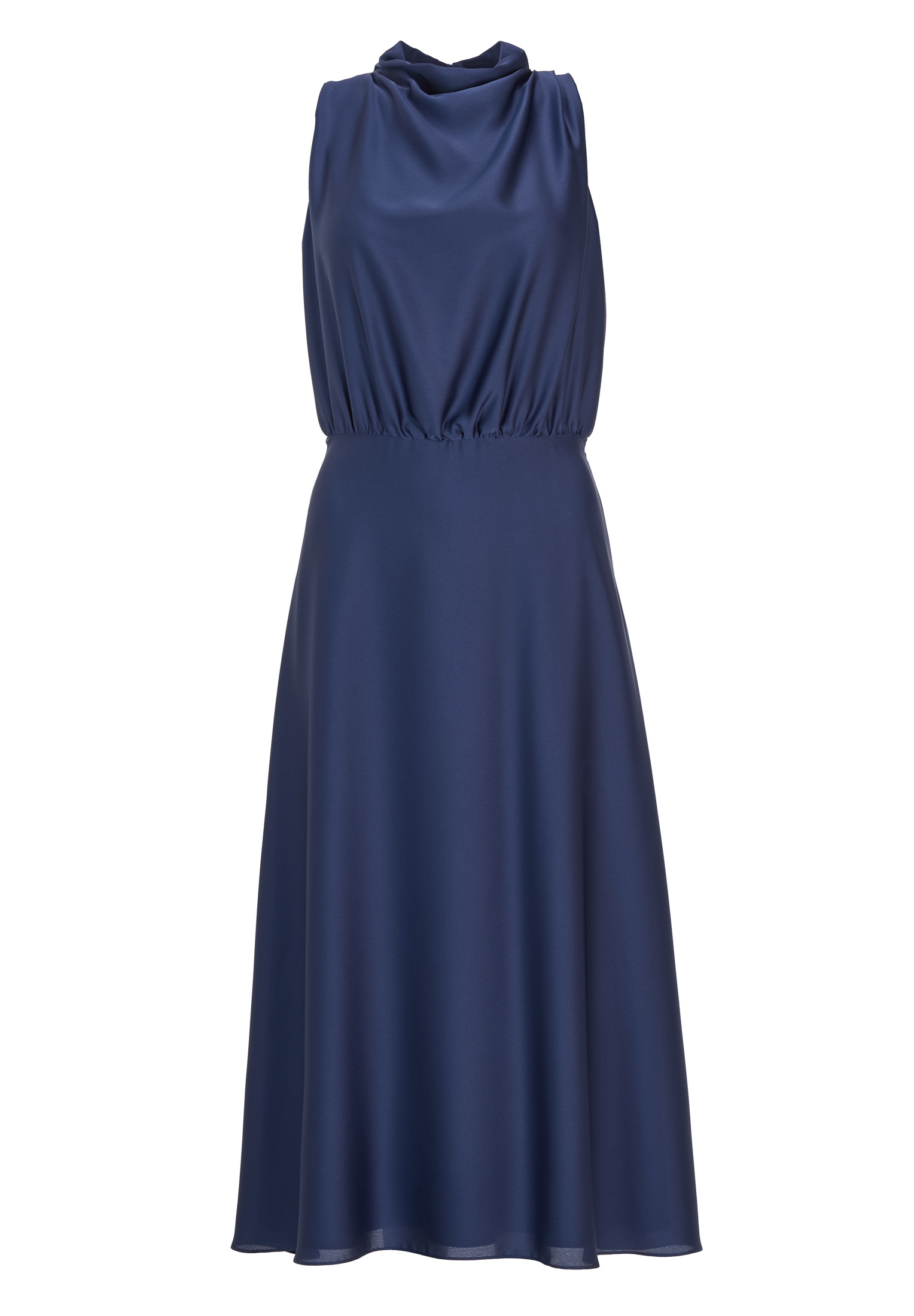 Swing Midi Kleid aus nachhaltigem Satin m future blue 1