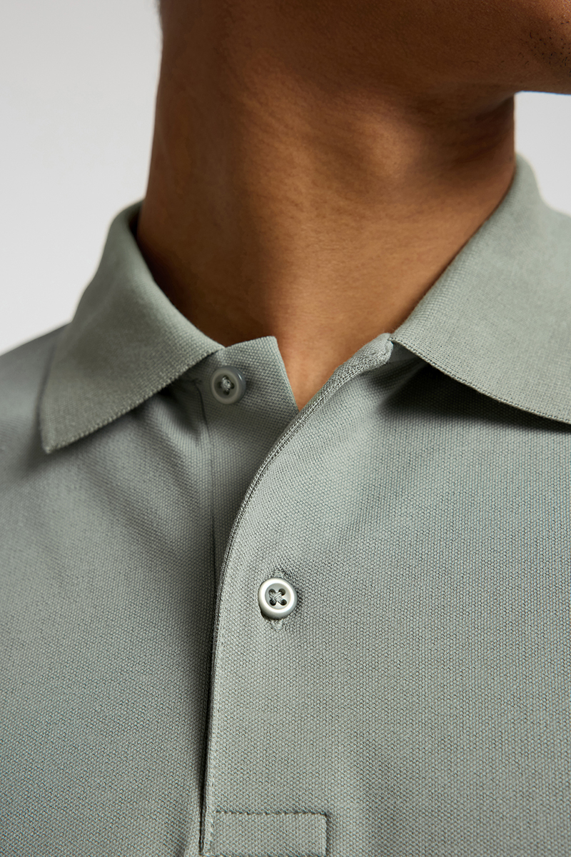 Selected SLHSLIM-ATLAS SS POLO 292835-Iceberg Green 3