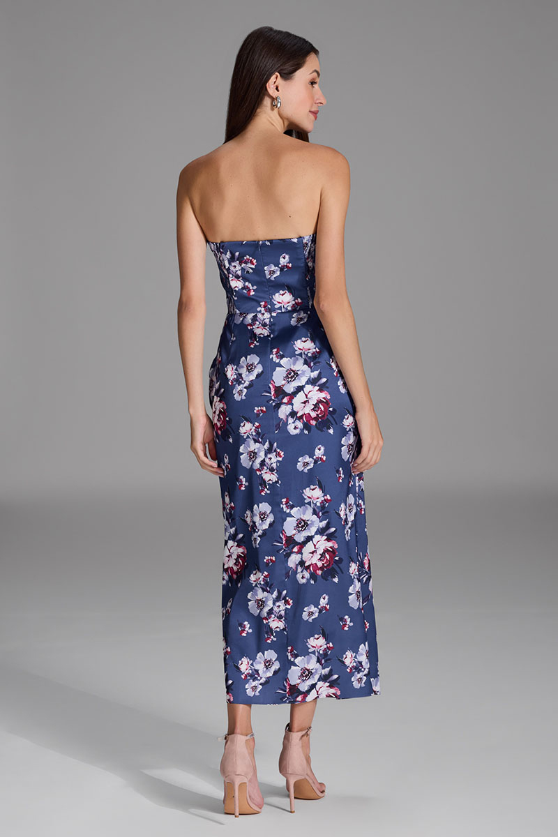 Swing Abendkleid mit Corsage aus floral b future blue / multi 3