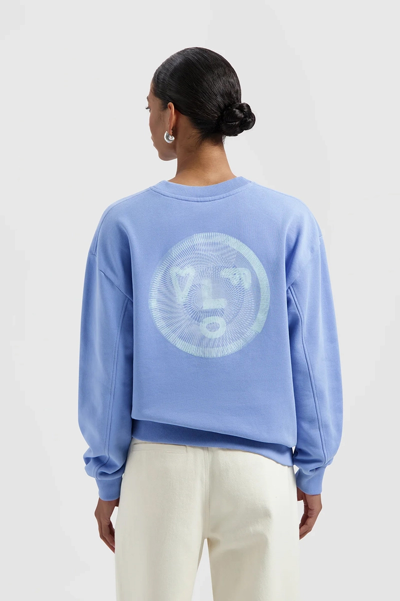 Olaf Hussein SPIRAL FACE CREWNECK Blauw-1 3